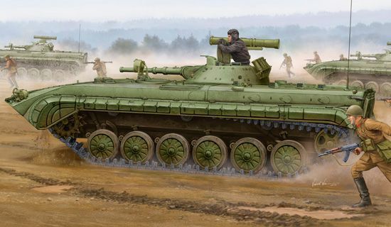 Assembled model 1:35 infantry fighting vehicle soviet BMP-1P IFV Trumpeter 05556