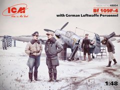 Assembled model 1/48 aircraft Bf 109F-4 with personnel of the German Air Force ICM 48804