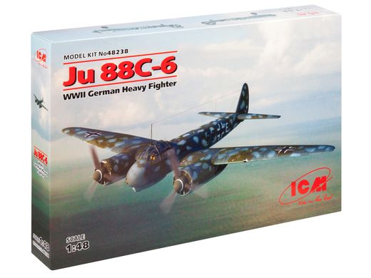 Prefab model 1/48 aircraft Ju 88C-6, German heavy fighter of World War 2 ICM 48238