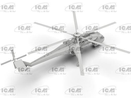 Assembled model 1/35 Sikorsky CH-54A Tarhe helicopter with M-121 bomb ICM 53055