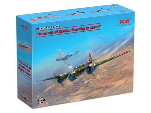 Збірні моделі 1/72 "Над усією Іспанією безхмарне небо"(SB 2M-100 "Katiushka" + two Me 109 E3 Pilot Ace) ICM DS 7202