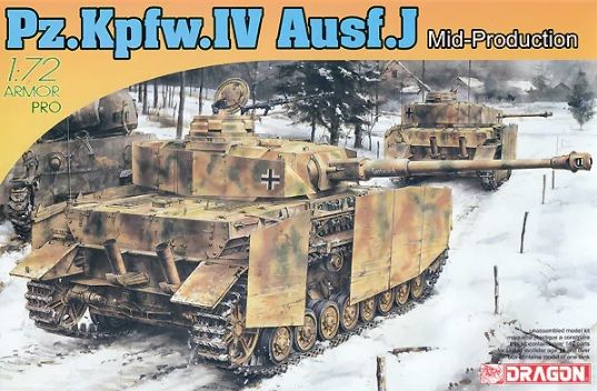 Assembled model 1/72 tank Pz.Kpfw. IV Ausf. J Mid Production Dragon 7498
