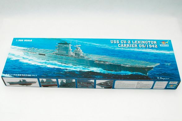 Сборная модель 1/350 авианосец US CV-2 USS Lexington 1942.5 Trumpeter 05608