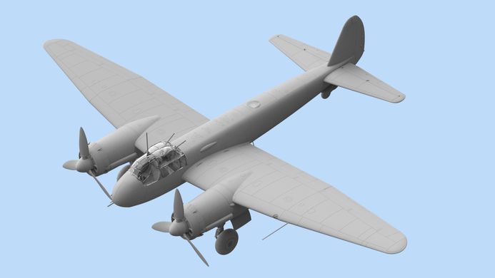 Prefab model 1/48 aircraft Ju 88C-6, German heavy fighter of World War 2 ICM 48238