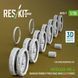 1:35 Scale Model of Damaged Merkava Mk.4 Road Wheels with Tires (12 pairs) (Meng/HobbyBoss) Reskit AV35-0007