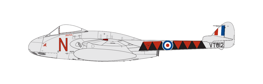 Сборная модель 1/48 самолет De Havilland Vampire F.3 Airfix A06107