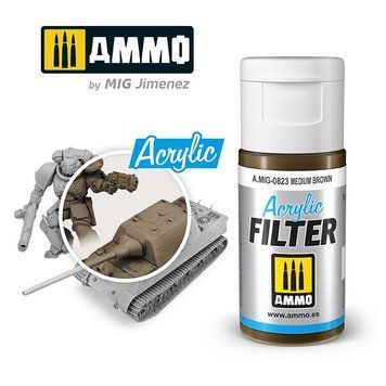 Акриловый фильтр Среднекоричневый FILTER (Medium Brown) Ammo Mig 0823