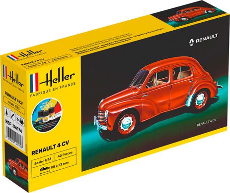 Сборная модель 1/43 Renault 4 CV - Стартовый набор Heller 56174