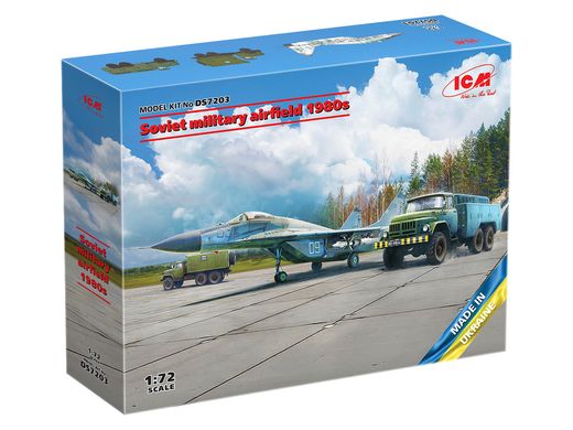 Сборные модели 1/72 Советский военный аэродром 1980-х (Mikoyan-29 "9-13", APA-50M (ZiL-131), ATZ-5 и Soviet PAG-14 Airfield Plates) ICM DS 7203