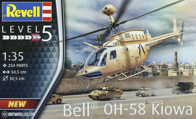 Prefab helicopter model 1/35 Bell OH-58 Kiowa Revell 03871
