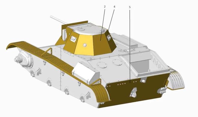 Фототравлення 1/72 додаткове бронювання для збірної моделі танкаТ-60 ACE PE7268, Немає в наявності