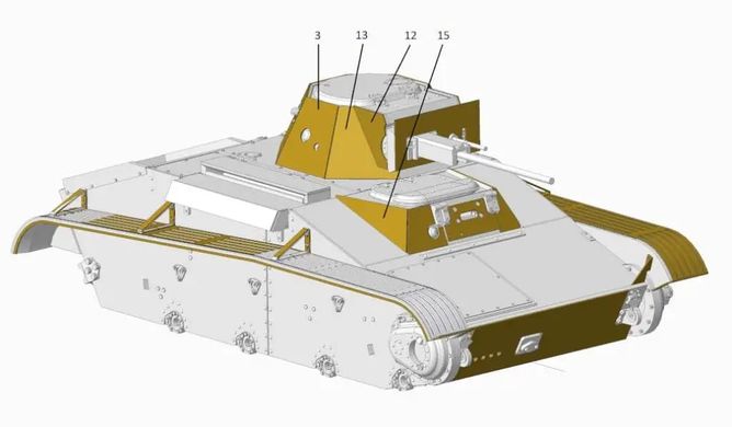 Фототравление 1/72 дополнительное бронирование для сборной модели танка Т-60 ACE PE7268, В наличии
