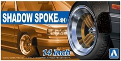 Комплект колес Rim & Tire Set (29) Shadow Spoke 14 "Aoshima 05322 1/24