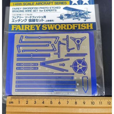 Набор фототравки 1/48 Fairey Swordfish Photo Etched Bracing Wire Tamiya 61069, В наличии