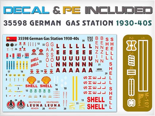 Сборная модель 1/35 для диорами немецкая АЗС 1930-40-е годы German Gas Station MiniArt 35598