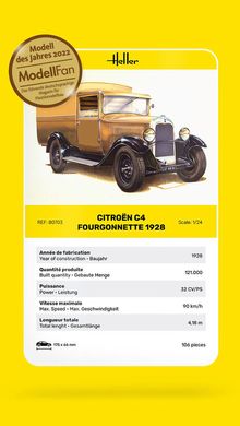 Сборная модель 1/24 автомобиль Citroen C4 Fourgonnette 1928 Heller 80703
