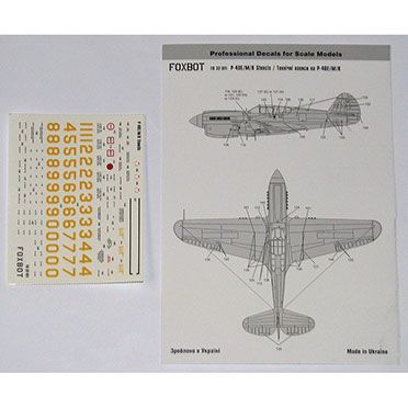 Декаль 1/32 технічні написи на Curtiss P-40E/M/K Foxbot 32-011, В наявності