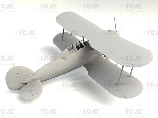 Assembled model 1/32 plane Gloster Sea Gladiator Mk.II, British sea fighter II SV ICM 3204