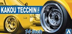Комплект колес Rim & Tire Set (30) Kakou Tecchin 14 "Aoshima 05323 1/24