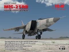 Assembled model 1/48 aircraft MiG-25 RB, Soviet reconnaissance aircraft ICM 48902