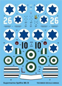 Decals 1:48 for Supermarine Spitfire Mk.IX Techmod 48064