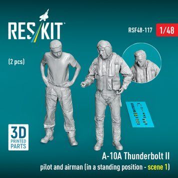 Фигуры 1:48 пилот и пилот A-10А Thunderbolt II (в положении стоя &ndash; сцена 1) (2 шт.) Reskit RSF48-0117