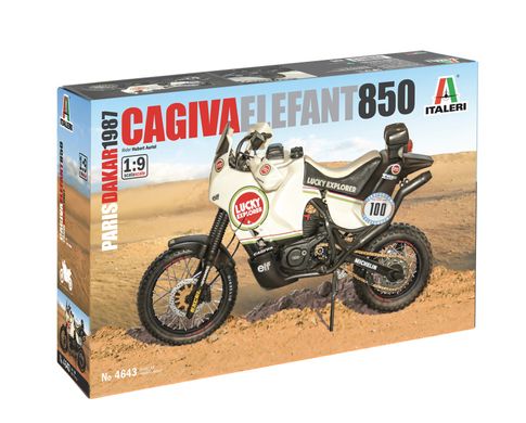 Збірна модель 1/9 мотоцикл Cagiva Elefant 850 Paris-Dakar 1987 Italeri 4643
