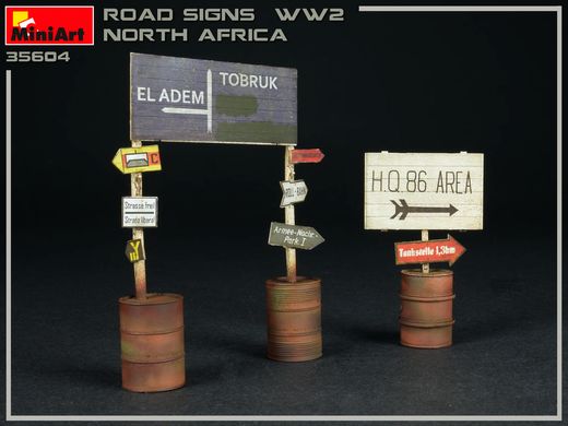 Сборная модель 1/35 для диорамы дорожные знаки WW2 Северной Африки MiniArt 35604