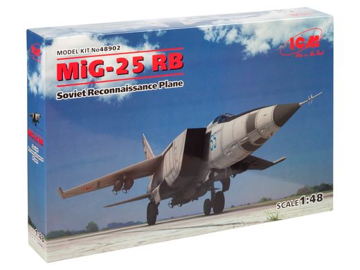 Сборная модель 1/48 самолет МиГ-25 РБ, Советский самолет-разведчик ICM 48902