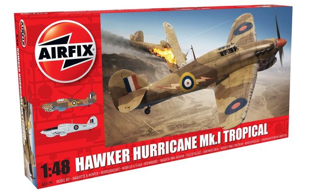 Assembled model 1/48 aircraft Hawker Hurricane Mk. I Tropical Airfix A05129