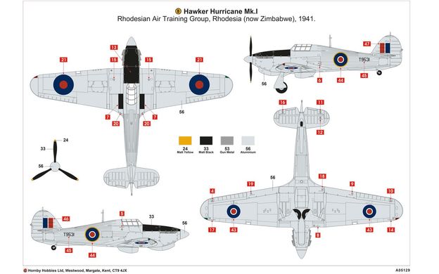 Збірна модель 1/48 літак Hawker Hurricane Mk. I Tropical Airfix A05129