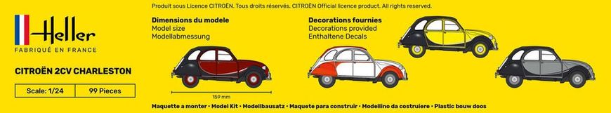 Prefab model 1/24 car Citroën 2 CV Charleston - Starter kit Heller 56766