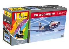 Збірна модель 1/72 Літак MD 450 Ouragan - Стартовий набір Heller 56201