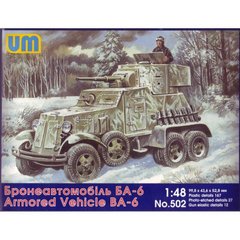 Assembled model 1/48 BA-6 UM 502 armored car
