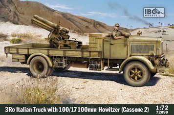 Assembly model 1:72 anti-aircraft gun 3Ro Italian Truck 100/17 Howitzer Casson IBG Models 72099