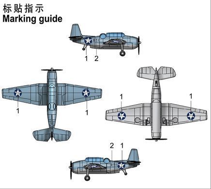 Сборная модель 1:350 самолет TBF AVENGER (Pre-painted) Trumpeter 06408