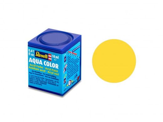 Акрилова фарба жовтий, матовий, 18 мл, Aqua Color Revell 36115