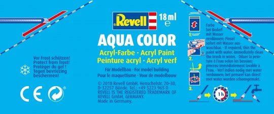 Акрилова фарба жовтий, матовий, 18 мл, Aqua Color Revell 36115