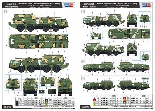 Сборная модель 1:72 САУ 130mm Coastal Defense Gun A-222 Bereg Hobby Boss 82938