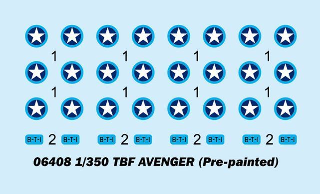 Сборная модель 1:350 самолет TBF AVENGER (Pre-painted) Trumpeter 06408