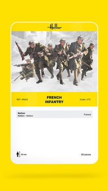 Prefab model 1/72 figure French infantry Infanterie Francaise WWII Heller 49602