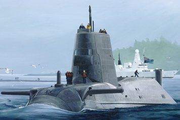 Збірна модель 1:350 підводний човен HMS Astute .Astute class submarine Hobby Boss 83509