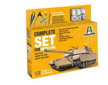 Стартовый набор с клеем, красками и инструментами 1:72 танк M1 Abrams Italeri 72004