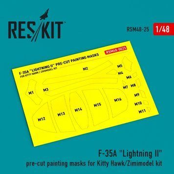 Mask 1:48 F-35A "Lightning II" for painting for Kitty Hawk/Zimimodel Reskit RSM48-0025