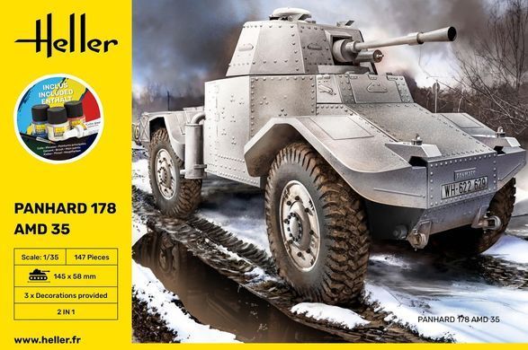 Збірна модель 1:35 броньована розвідувальна машина Panhard 178 Стартовий набір Heller 35325