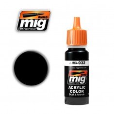 Акрилова фарба Атласний чорний (Satin Black) Ammo Mig 0032