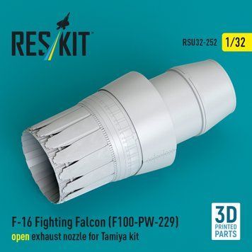 Масштабна модель 1:32 відкрите вихлопне сопло F-16 Fighting Falcon (F100-PW-229) для набору Tamiya Reskit RSU32-0252