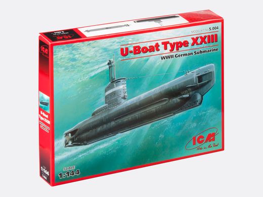 Prefab Model 1/144 Type XXIII Submarine, World War 2 German Submarine ICM S.004