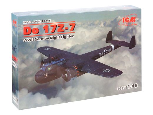 Сборная модель 1/48 самолет Do 17Z-7, Немецкий ночной истребитель 2 Мировой войны ICM 48245