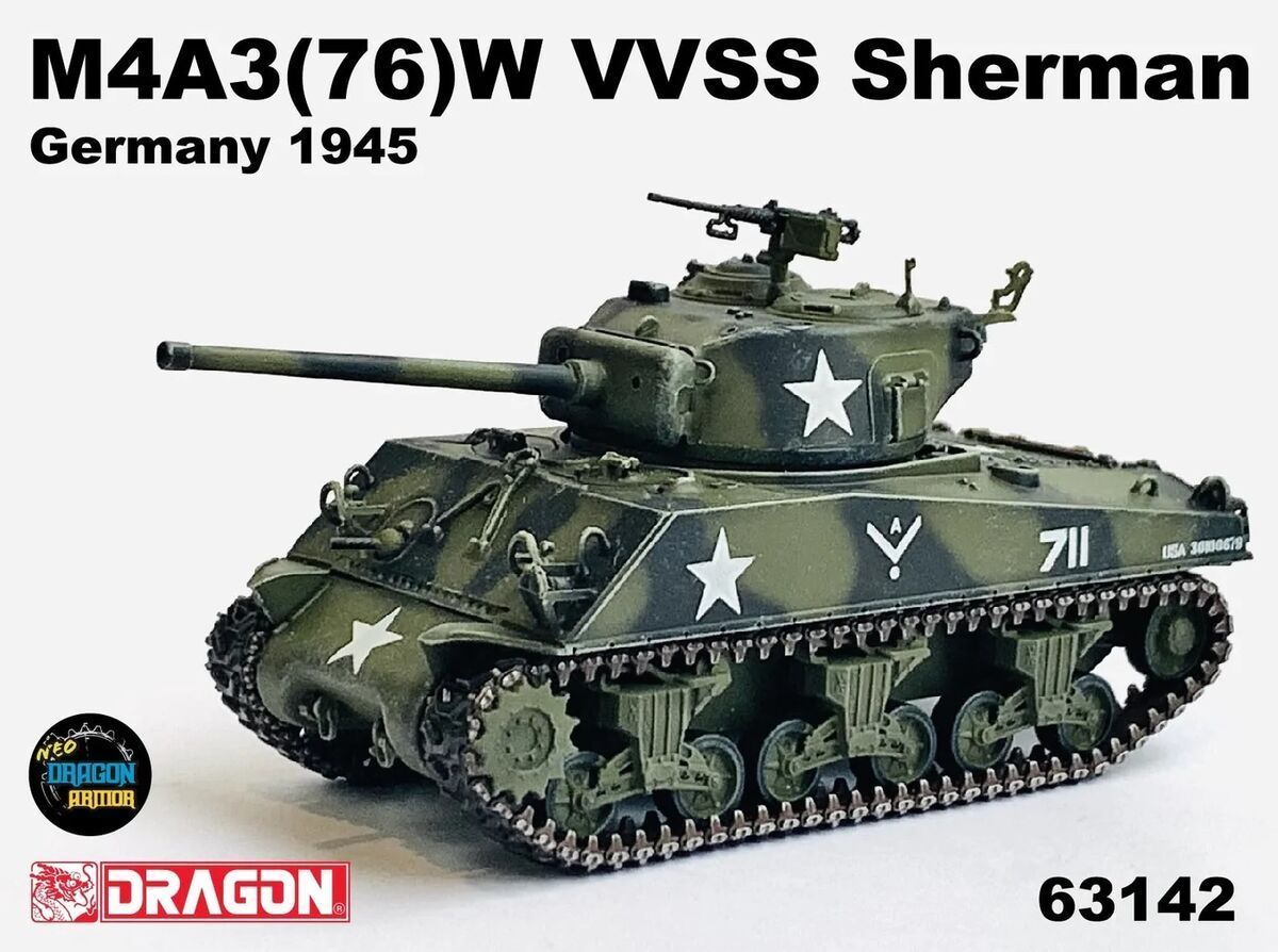 Зібрана Модель 1/72 танк M4A3(76)W VVSS Sherman Germany 1945